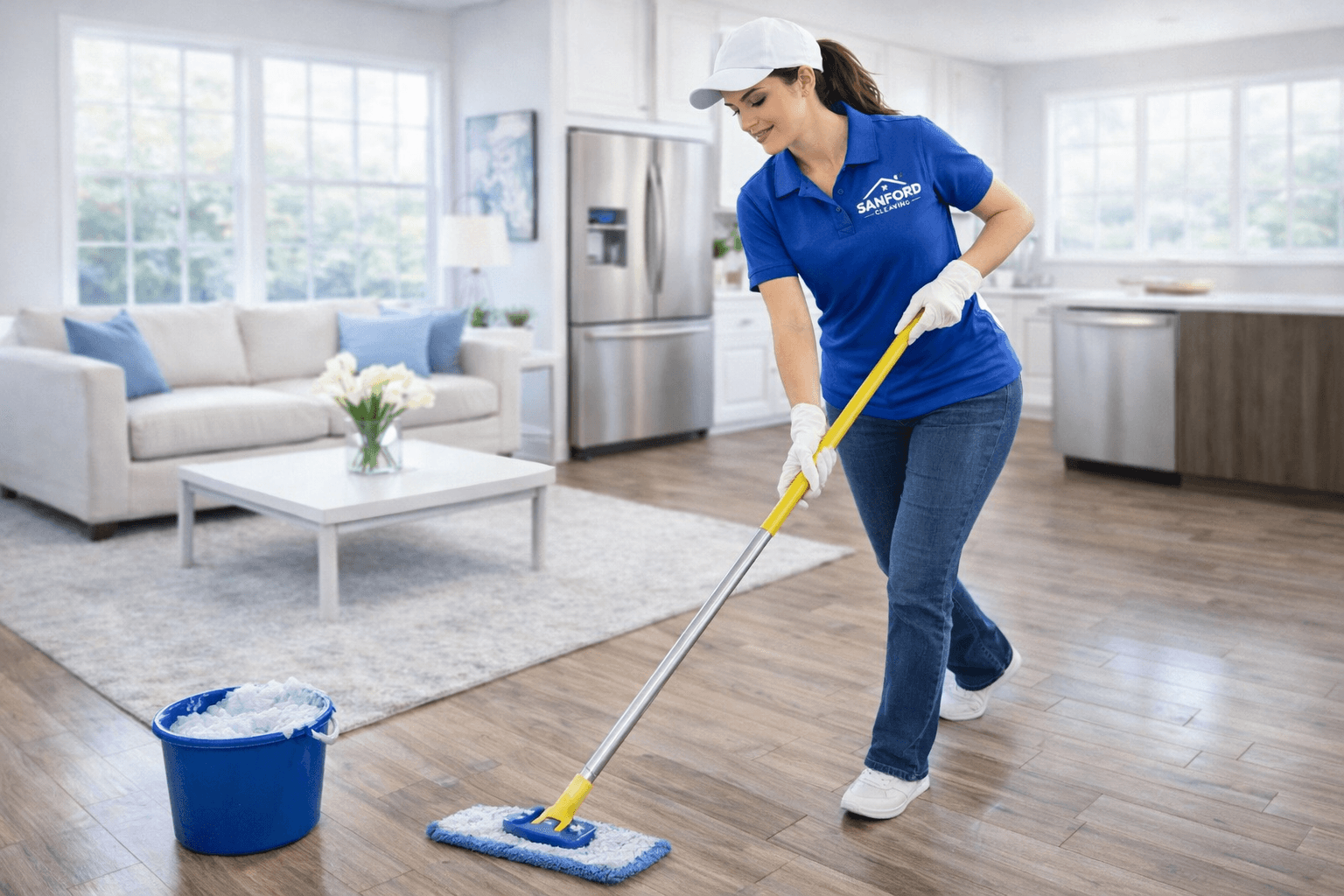 Mopping hardwood floors for a streak-free shine